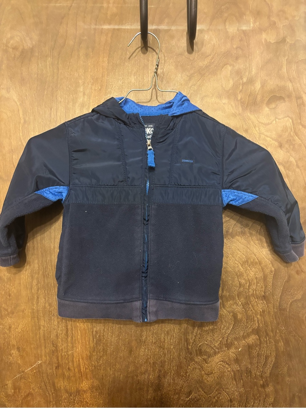 OshKosh B'gosh Navy Jacket with Bright Blue Hood Lining